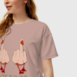 Женская футболка хлопок Oversize Два весёлых гуся - Gussi - fashion 2055 - фото 2
