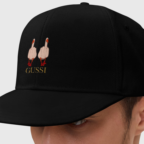 Кепка снепбек с прямым козырьком Два весёлых гуся - Gussi - fashion 2055, цвет черный