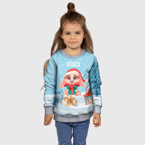 Детский свитшот 3D с принтом Зайчик  с подарком - 2023, фото #4
