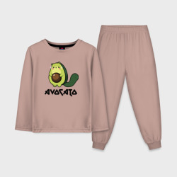 Avocado - avocato joke – Детская пижама с лонгсливом хлопок с принтом купить