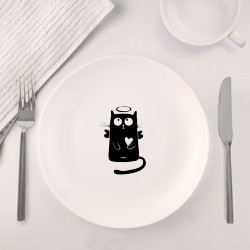 Набор: тарелка + кружка Котик ангелок - фото 2