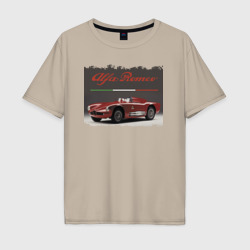 Мужская футболка хлопок Oversize Alfa Romeo - Italy - Retro