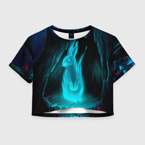 Женская футболка Crop-top 3D Дух кролика, цвет 3D печать