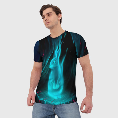 Мужская футболка 3D Дух кролика, цвет 3D печать - фото 3