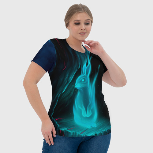 Женская футболка 3D Дух кролика, цвет 3D печать - фото 6