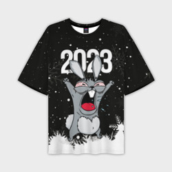 Мужская футболка oversize 3D Злой кролик 2023