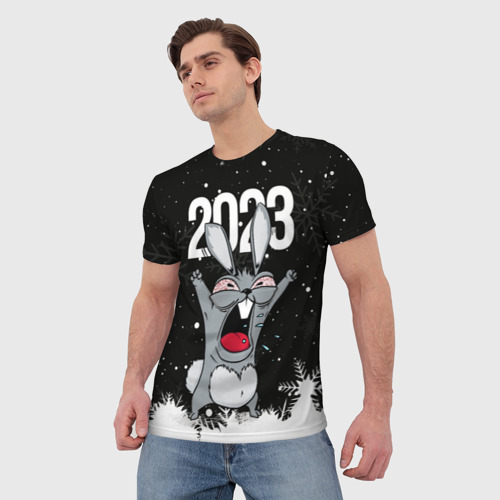 Мужская футболка 3D Злой кролик 2023, цвет 3D печать - фото 3