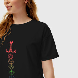 Женская футболка хлопок Oversize Rainbow Dice Sword - фото 2
