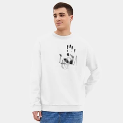 Мужской свитшот oversize без начеса хлопок Майкл Джексон - автограф и отпечаток руки - фото 2