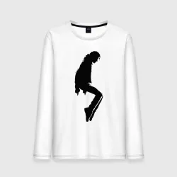 Мужской лонгслив хлопок Силуэт Майкла Джексона - Minimalism