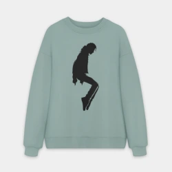 Мужской свитшот oversize без начеса хлопок Силуэт Майкла Джексона - Minimalism