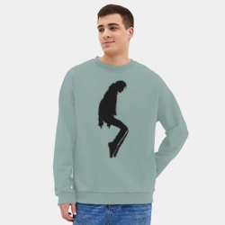 Мужской свитшот oversize без начеса хлопок Силуэт Майкла Джексона - Minimalism - фото 2