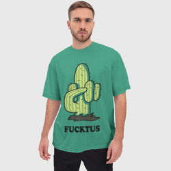 Мужская футболка oversize 3D Fucktus cactus - фото 2