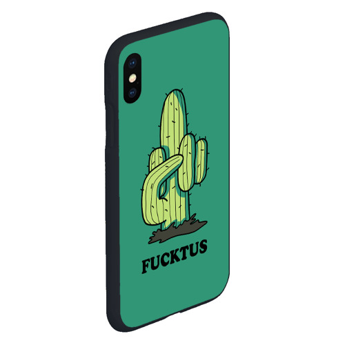 Чехол для iPhone XS Max матовый Fucktus cactus, цвет черный - фото 3