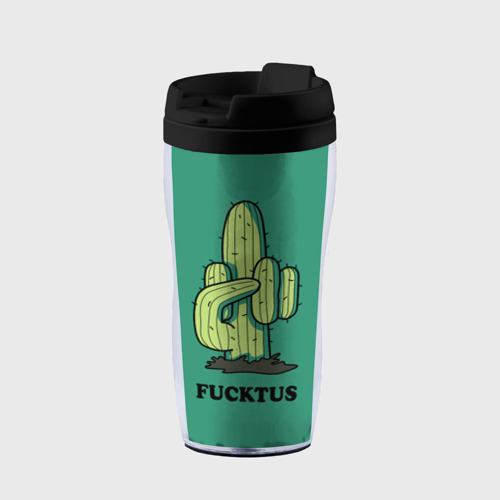 Термокружка-непроливайка Fucktus cactus, цвет черный