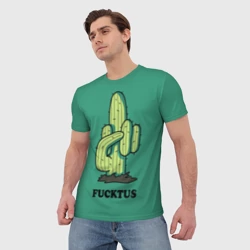 Мужская футболка 3D Fucktus cactus - фото 2