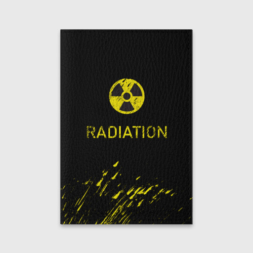 Обложка для паспорта матовая кожа Radiation - радиационная опасность, цвет черный