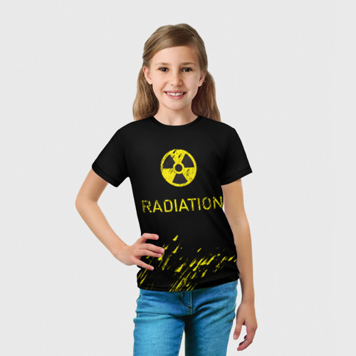 Детская футболка 3D Radiation - радиационная опасность, цвет 3D печать - фото 5
