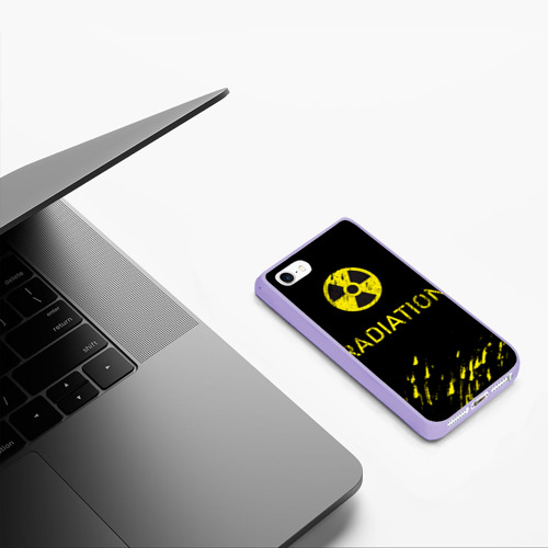 Чехол для iPhone 5/5S матовый Radiation - радиационная опасность, цвет светло-сиреневый - фото 5