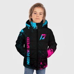 Зимняя куртка для мальчиков 3D Need for Speed - neon gradient: надпись, символ - фото 2