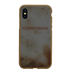 Чехол для iPhone XS Max матовый Corrosion - рыжая ржавчина