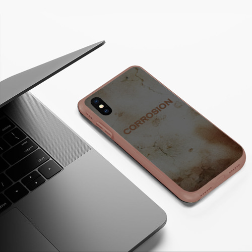 Чехол для iPhone XS Max матовый Corrosion - рыжая ржавчина, цвет коричневый - фото 5