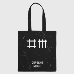 Шоппер 3D Depeche Mode glitch на темном фоне: символ, надпись