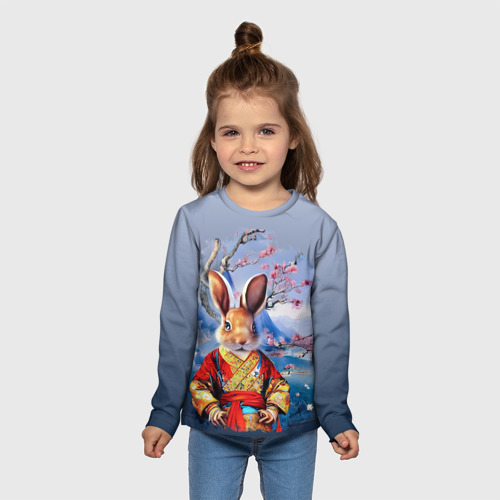 Детский лонгслив 3D Кролик в китайском халате, цвет 3D печать - фото 5