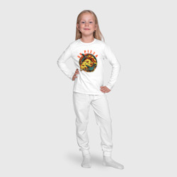 Пижама с принтом Вперёд, пицца для ребенка, вид на модели спереди №4. Цвет основы: белый