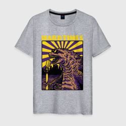 Динозавр с микрофоном поп арт – Мужская футболка хлопок с принтом купить со скидкой в -20%