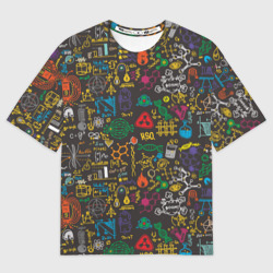 Мужская футболка oversize 3D Шпаргалка по химии