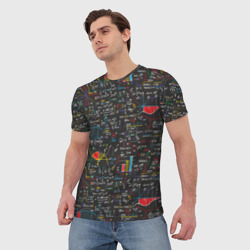 Мужская футболка 3D Шпаргалка по математике с формулами - фото 2