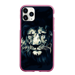 Чехол для iPhone 11 Pro Max матовый Голова царя-зверей льва