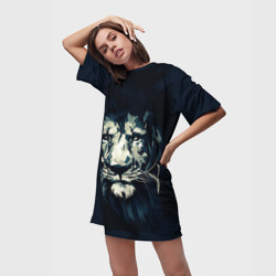 Платье-футболка 3D Голова царя-зверей льва - фото 2