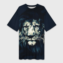 Платье-футболка 3D Голова царя-зверей льва