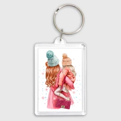 Брелок прямоугольный 35*50 Мама и дочка