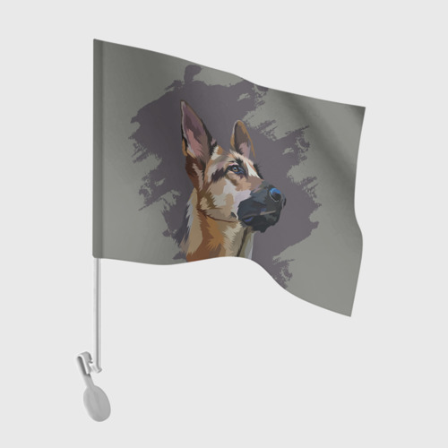 Флаг для автомобиля Голова немецкой овчарки