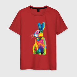 Кролик в стиле поп-арт – Мужская футболка хлопок с принтом купить со скидкой в -20%