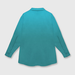 Рубашка с принтом Градиент бирюзовый для любого человека, вид сзади №1. Цвет основы: белый