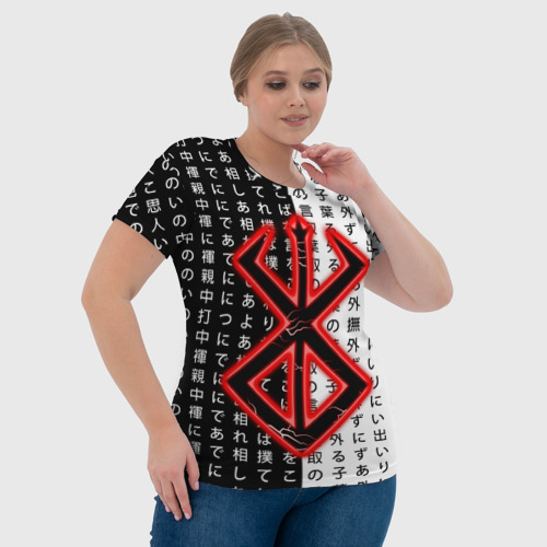 Женская футболка 3D с принтом Клеймо жертвы - иероглифы, фото #4