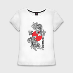 Женская футболка хлопок Slim Кисацутай - истребитель демонов