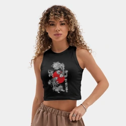 Женская укороченная майка-топ хлопок Истребитель демонов - Кисацутай - фото 2