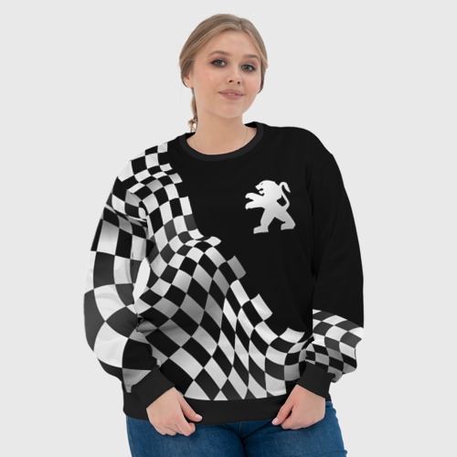 Женский свитшот 3D Peugeot racing flag, цвет 3D печать - фото 6