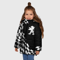 Зимняя куртка для девочек 3D Peugeot racing flag - фото 2