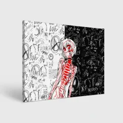 Холст прямоугольный Рей Аянами - dead inside mood