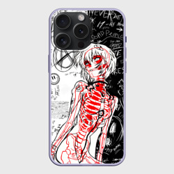 Чехол силиконовый для Apple iPhone 15 Pro Мax матовый Рей Аянами - dead inside mood