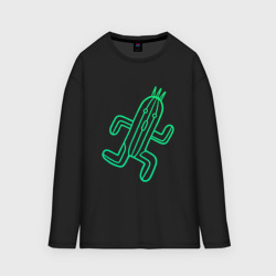 Женский лонгслив oversize хлопок Файнал фентези Cactuar