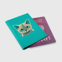 Обложка для паспорта матовая кожа Милый котёнок - рисунок - фото 2