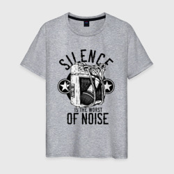 Тишина - худший из шумов – Мужская футболка хлопок с принтом купить со скидкой в -20%