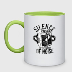 Тишина - худший из шумов – Кружка двухцветная с принтом купить